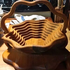 Vintage wooden fruit bowl